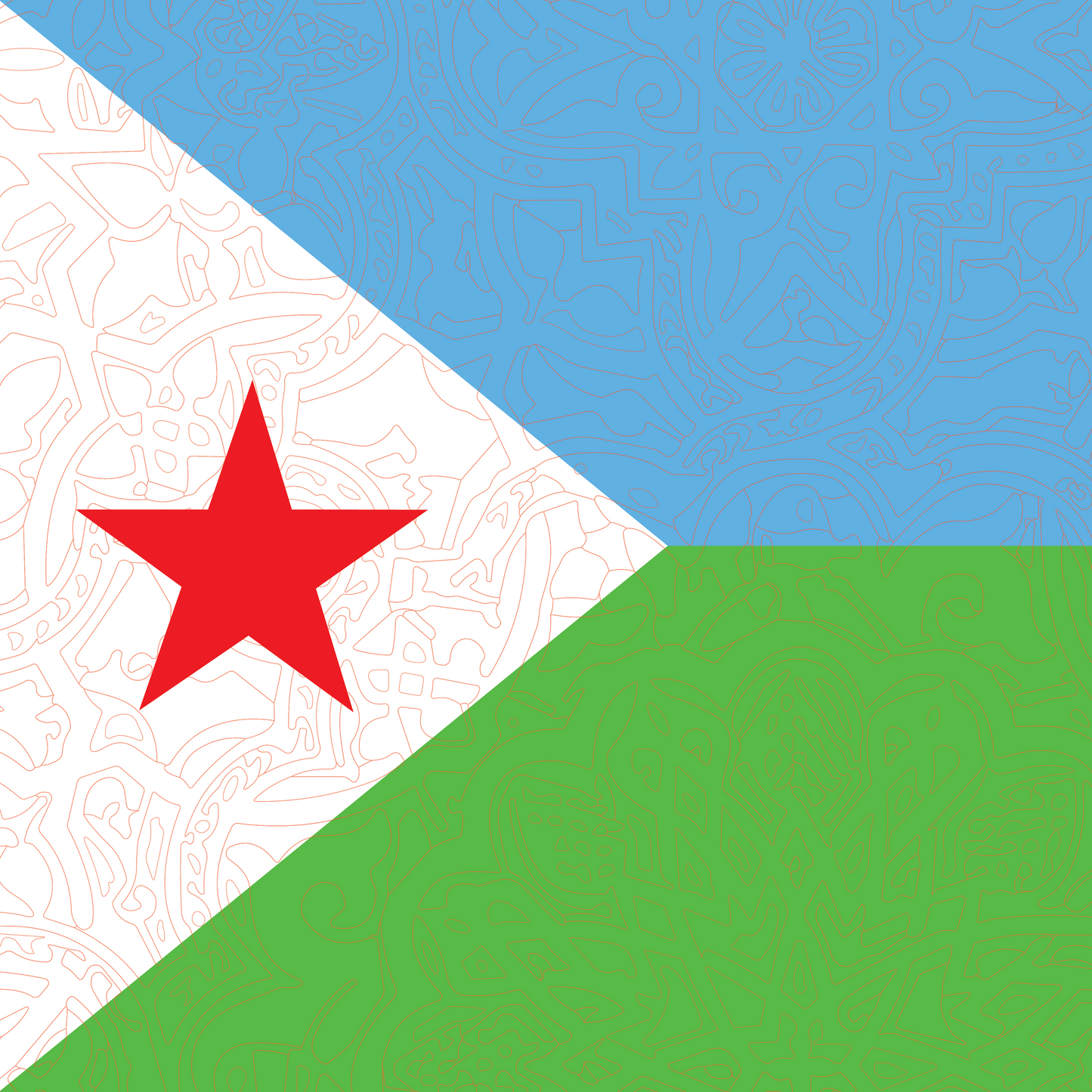 Djibouti Flag Bandana
