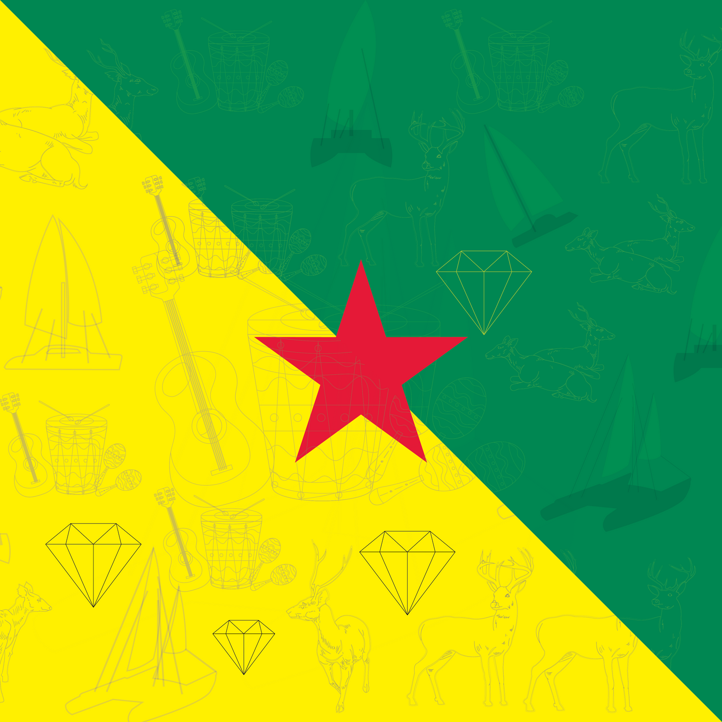 French Guiana Flag Bandan