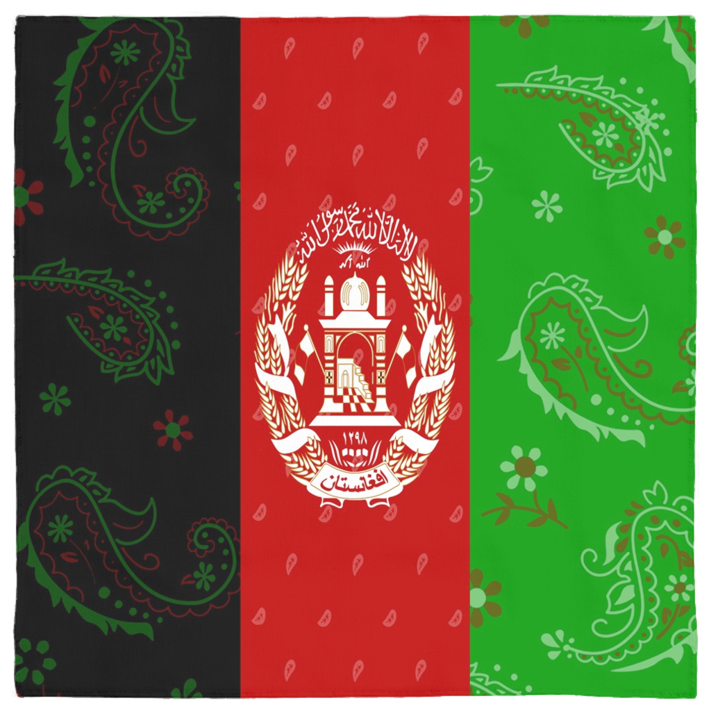 Afghanistan Flag Bandana Polyester Jersey Knit