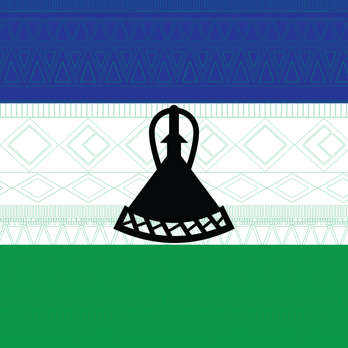 Lesotho Flag Bandana